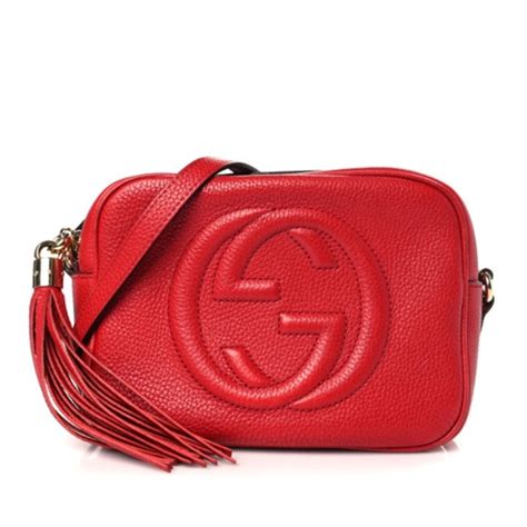 buy gucci disco bag|GUCCI Pebbled Calfskin Small Soho Disco Bag Tabasco Red .